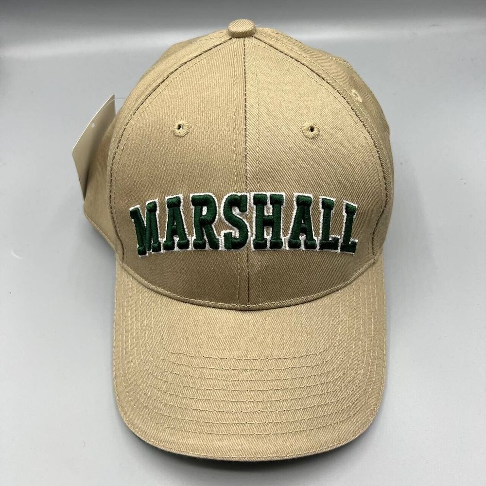 Vintage Marshall Thundering Herd Hat Men Brown NCAA Strap Back Cap New